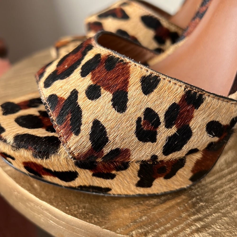 Steve Madden Kierra leopard print fur heel sandals, size 5.5 womens - Picture 10 of 10